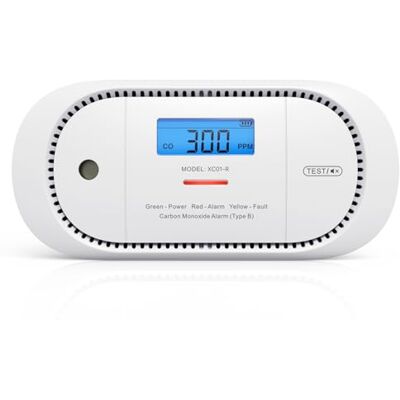 X-Sense Alarme detetora de monóxido de carbono com ecrã digital LCD, alarme detetora de CO com bateria substituível de 5 anos e memória de valor de pico, X-Sense Alarme detetora de monóxido de carbono com ecrã digital LCD, alarme detetora de CO com bateria substituível de 5 anos e memória de valor de pico,