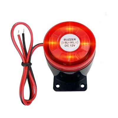 Switian DC 12 V cabo mini som luz alarme claxon sirene 120 dB sistema de alarme acústico para segurança doméstica Switian DC 12 V cabo mini som luz alarme claxon sirene 120 dB sistema de alarme acústico para segurança doméstica