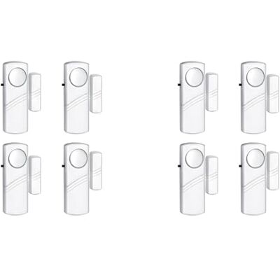 Lbvzxkad Alarme de janela de porta de segurança de 8 peças, alarme anti-roubo de janela de porta sem fios, alarmes de campainha para piscina de janela de escritório Lbvzxkad Alarme de janela de porta de segurança de 8 peças, alarme anti-roubo de janela de porta sem fios, alarmes de campainha para piscina de janela de escritório