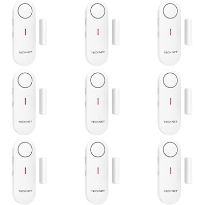 TECKNET Alarmas de Portas e Janelas, Sensor de Porta Alarmes para Casa, Alarme e Campainha 2 em 1, Controle de Volume de 3 Níveis, Alarme de Porta com Sirene para Lar, Loja, Escritório, Garagem (9 PCS TECKNET Alarmas de Portas e Janelas, Sensor de Porta Alarmes para Casa, Alarme e Campainha 2 em 1, Controle de Volume de 3 Níveis, Alarme de Porta com Sirene para Lar, Loja, Escritório, Garagem (9 PCS