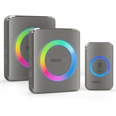 TECKNET Campainha Sem Fios Exterior Impermeável IP65 500m, Campainha Sem Fios Exterior, 5 Níveis de Volume (0-110dB) e 60 Melodías para Casa, Hotel, Emergência, etc Timbre Inalámbrico Exterior, 5 Niveles de Volumen (0-110dB) y 60 Melodías para Hogar, Ho TECKNET Campainha Sem Fios Exterior Impermeável IP65 500m, Campainha Sem Fios Exterior, 5 Níveis de Volume (0-110dB) e 60 Melodías para Casa, Hotel, Emergência, etc Timbre Inalámbrico Exterior, 5 Niveles de Volumen (0-110dB) y 60 Melodías para Hogar, Ho