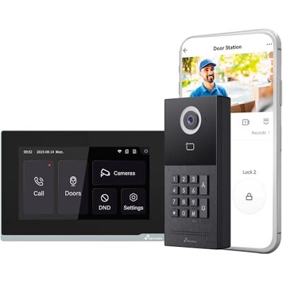 NIVIAN Videoporteiro Inteligente WiFi Full HD para Exterior com Monitor Tátil e Teclado de Acesso, Ligação de 2 Fios, Controlo App Tuya, Gravações em MicroSD (Videoporteiro Inteligente com Teclado) NIVIAN Videoporteiro Inteligente WiFi Full HD para Exterior com Monitor Tátil e Teclado de Acesso, Ligação de 2 Fios, Controlo App Tuya, Gravações em MicroSD (Videoporteiro Inteligente com Teclado)