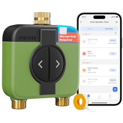 meross Programador de rega WiFi 2 saídas Hub MSH450/MSH400 necessário rega automática e chuva, contador de água e controlo remoto exterior, compatível com HomeKit, Alexa e Google Home meross Programador de rega WiFi 2 saídas Hub MSH450/MSH400 necessário rega automática e chuva, contador de água e controlo remoto exterior, compatível com HomeKit, Alexa e Google Home