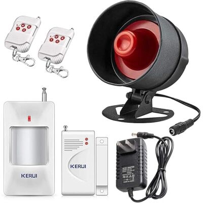 TOWODE Alarme de casa com detetor de fugas de água de 6 peças, com sereia de 115 DB interruptor de movimento, janela de porta e controlo remoto, para armazém, loja, apartamento TOWODE Alarme de casa com detetor de fugas de água de 6 peças, com sereia de 115 DB interruptor de movimento, janela de porta e controlo remoto, para armazém, loja, apartamento