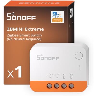 SONOFF Zigbee Interruptor inteligente, não é necessário neutro, funciona com Alexa & Google Home, requer ponte Zigbee SONOFF Zigbee Interruptor inteligente, não é necessário neutro, funciona com Alexa & Google Home, requer ponte Zigbee