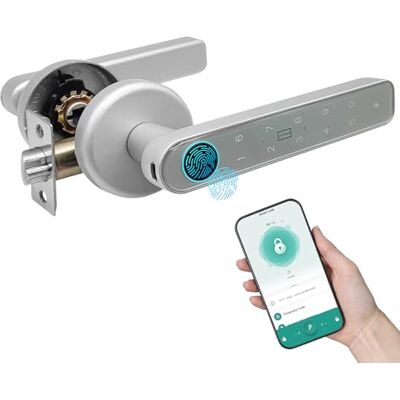 LED ATOMANT Fechadura inteligente porta impressão código cartão e chave Segurança biométrica, controlo móvel, sistema 5 em 1 LED ATOMANT Fechadura inteligente porta impressão código cartão e chave Segurança biométrica, controlo móvel, sistema 5 em 1