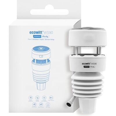 Shelly Ecowitt WS90 – Estação meteorológica sem fios para exterior, impulsionada por , Bluetooth e Zigbee, termómetro e higrómetro, medição de vento, chuva, UV, barómetro, alimentação solar Shelly Ecowitt WS90 – Estação meteorológica sem fios para exterior, impulsionada por , Bluetooth e Zigbee, termómetro e higrómetro, medição de vento, chuva, UV, barómetro, alimentação solar