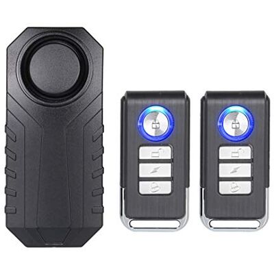 Mengshen Alarme sem fio para motocicleta, alarme de sensor de segurança anti-roubo impermeável com som super alto de 113 dB, sensibilidade de 7 níveis (2 controlos remotos incluídos) Mengshen Alarme sem fio para motocicleta, alarme de sensor de segurança anti-roubo impermeável com som super alto de 113 dB, sensibilidade de 7 níveis (2 controlos remotos incluídos)
