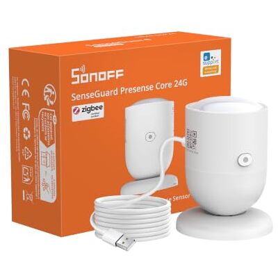 SONOFF Sensor de presença Zigbee 24 GHz, sensor de movimento com sensor de luz, deteção por zonas, calibração adaptativa, compatível com Home Assistant, Alexa e SmartThings (requer Hub) SONOFF Sensor de presença Zigbee 24 GHz, sensor de movimento com sensor de luz, deteção por zonas, calibração adaptativa, compatível com Home Assistant, Alexa e SmartThings (requer Hub)