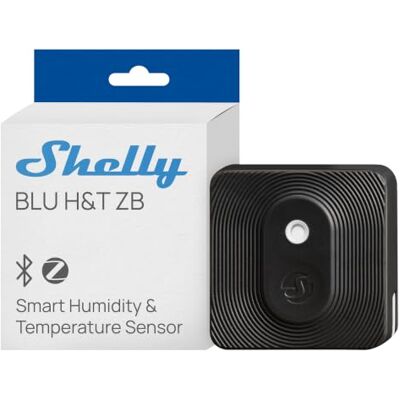 Shelly BLU H&T ZB Preto – Sensor de temperatura e humidade Zigbee e Bluetooth, termómetro e higrómetro inteligente, proteção IP54, com bateria de 2 anos, requer hub, controlo por app Shelly BLU H&T ZB Preto – Sensor de temperatura e humidade Zigbee e Bluetooth, termómetro e higrómetro inteligente, proteção IP54, com bateria de 2 anos, requer hub, controlo por app