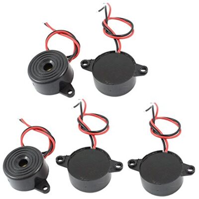 ARCELI 5 unidades DC 3-24 V 85dB som campainha eletrónica alarme preto 23 x 12 mm ARCELI 5 unidades DC 3-24 V 85dB som campainha eletrónica alarme preto 23 x 12 mm