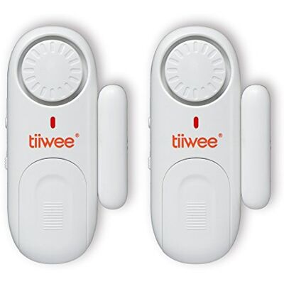 tiiwee Alarme para porta e janela, conjunto de 2 sensores com sereia de 120 dB, segurança doméstica, instalação adesiva, pilhas incluídas, 3 modos de detecção tiiwee Alarme para porta e janela, conjunto de 2 sensores com sereia de 120 dB, segurança doméstica, instalação adesiva, pilhas incluídas, 3 modos de detecção