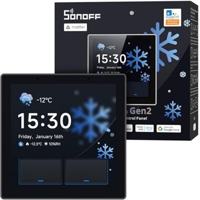 SONOFF NSPanel Pro Gen2 Painel de controlo com relé Zigbee Hub & Matter Bridge, integração com Home Assistant, termo, alarme, banda dupla WiFi 2,4/5 GHz, controlo por voz Alexa, Google, Apple. preto SONOFF NSPanel Pro Gen2 Painel de controlo com relé Zigbee Hub & Matter Bridge, integração com Home Assistant, termo, alarme, banda dupla WiFi 2,4/5 GHz, controlo por voz Alexa, Google, Apple. preto