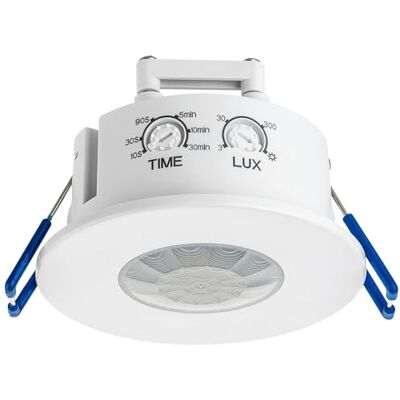 SEBSON Detetor de Movimento Interior Conjunto de 2 Instalação Embutida no Teto, Programável, LED Adequado Sensor de Movimento Alcance 8m / 360° SEBSON Detetor de Movimento Interior Conjunto de 2 Instalação Embutida no Teto, Programável, LED Adequado Sensor de Movimento Alcance 8m / 360°