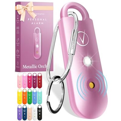 Vantamo Alarme pessoal para mulheres 130 dB com altifalante duplo, luz estroboscópica potente e indicador de bateria baixa, porta-chaves dispositivo de autodefesa pessoal compacto Vantamo Alarme pessoal para mulheres 130 dB com altifalante duplo, luz estroboscópica potente e indicador de bateria baixa, porta-chaves dispositivo de autodefesa pessoal compacto