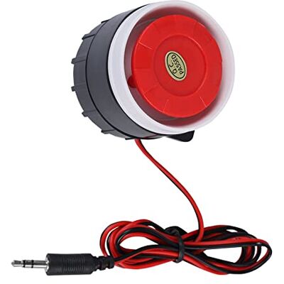 Vbestlife Mini buzina de sereia com cabo vermelho 120 dB DC 12 V alarme de aviso para segurança em casa Vbestlife Mini buzina de sereia com cabo vermelho 120 dB DC 12 V alarme de aviso para segurança em casa