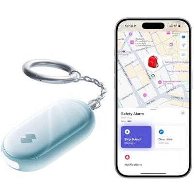 SwitchBot Alarme de Segurança Pessoal, sirene de 130 dB com luz LED estroboscópica, porta-chaves de autodefesa IP65 com alertas de localização, ideal para mulheres, crianças e idosos, azul SwitchBot Alarme de Segurança Pessoal, sirene de 130 dB com luz LED estroboscópica, porta-chaves de autodefesa IP65 com alertas de localização, ideal para mulheres, crianças e idosos, azul