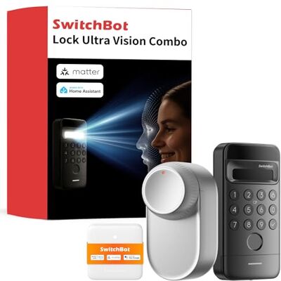SwitchBot Lock Ultra, Fechadura Inteligente Wi-Fi com Teclado com Reconhecimento Facial 3D, Impressão Digital, Fechadura Eletrônica com Bateria Recarregável, Suporta Matter, Alexa, Google, IFTTT SwitchBot Lock Ultra, Fechadura Inteligente Wi-Fi com Teclado com Reconhecimento Facial 3D, Impressão Digital, Fechadura Eletrônica com Bateria Recarregável, Suporta Matter, Alexa, Google, IFTTT