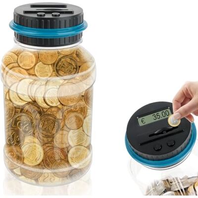 VFANDV Cabeceira eletrónica digital com contador 1,8 l, alcances digital com ecrã LCD automático contador de moedas euros caixa de dinheiro caixa de poupança de dinheiro para crianças e adultos VFANDV Cabeceira eletrónica digital com contador 1,8 l, alcances digital com ecrã LCD automático contador de moedas euros caixa de dinheiro caixa de poupança de dinheiro para crianças e adultos