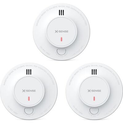 X-Sense Detector de fumo sem fios Smart com bateria de 10 anos (não inclui estação base), detetor de incêndios fotoelétrico compatível com SBS50 base (3 unidades) X-Sense Detector de fumo sem fios Smart com bateria de 10 anos (não inclui estação base), detetor de incêndios fotoelétrico compatível com SBS50 base (3 unidades)