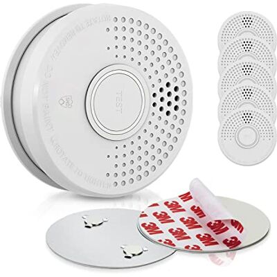 SHD OneConcept Detectores de fumo para casa, 6X alarmes de incêndio de resposta rápida para escritórios e cozinha, detetor de fumo, sensor ótico com função de teste, mini alarme suporte magnético SHD OneConcept Detectores de fumo para casa, 6X alarmes de incêndio de resposta rápida para escritórios e cozinha, detetor de fumo, sensor ótico com função de teste, mini alarme suporte magnético