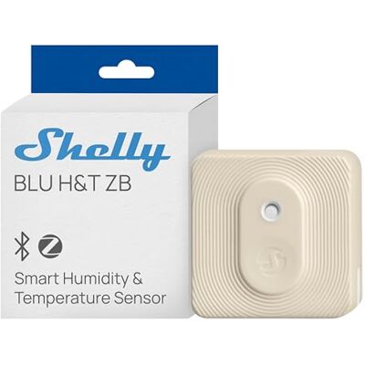 Shelly BLU H&T ZB Marfim Sensor de temperatura e humidade Zigbee e Bluetooth, termómetro e higrómetro inteligente, proteção IP54, com bateria de 2 anos, requer hub, controlo por app Shelly BLU H&T ZB Marfim Sensor de temperatura e humidade Zigbee e Bluetooth, termómetro e higrómetro inteligente, proteção IP54, com bateria de 2 anos, requer hub, controlo por app