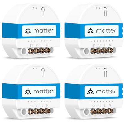 meross Interruptor inteligente Matter , 4 peças, cabo neutro necessário, controlo de luz e monitorização do consumo elétrico, configuração rápida, compatível com Apple Home, Alexa e Google Home meross Interruptor inteligente Matter , 4 peças, cabo neutro necessário, controlo de luz e monitorização do consumo elétrico, configuração rápida, compatível com Apple Home, Alexa e Google Home