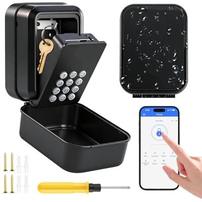 Feelhap Caixa chaves com código, grande caixa de segurança chaves exterior Impermeável caixa forte chaves, smart Lock Box Bluetooth compatível com aplicação TTLock e código PIN para casa garagem Feelhap Caixa chaves com código, grande caixa de segurança chaves exterior Impermeável caixa forte chaves, smart Lock Box Bluetooth compatível com aplicação TTLock e código PIN para casa garagem