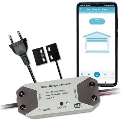 LED ATOMANT Controlador WiFi portas de garagem App Smart Life Controlo remoto, compatível com Alexa e Google Assistant LED ATOMANT Controlador WiFi portas de garagem App Smart Life Controlo remoto, compatível com Alexa e Google Assistant
