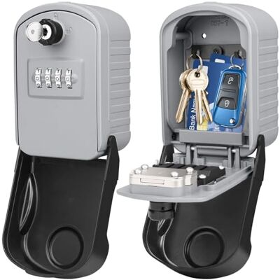 ENONEO Caixa para chaves com código grande caixa de segurança exterior com chave de emergência impermeável Key Lock Box para escritório, casa, garagem, escola, hotel ENONEO Caixa para chaves com código grande caixa de segurança exterior com chave de emergência impermeável Key Lock Box para escritório, casa, garagem, escola, hotel