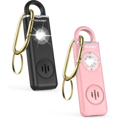 TECKNET Alarme pessoal mulher Emerg 130 dB luz Estrobosc recarregável Alarme segurança autodefesa 130 dB, 2 modos de ativação, 500 dias de espera, design leve 28 g, luz de emergência TECKNET Alarme pessoal mulher Emerg 130 dB luz Estrobosc recarregável Alarme segurança autodefesa 130 dB, 2 modos de ativação, 500 dias de espera, design leve 28 g, luz de emergência