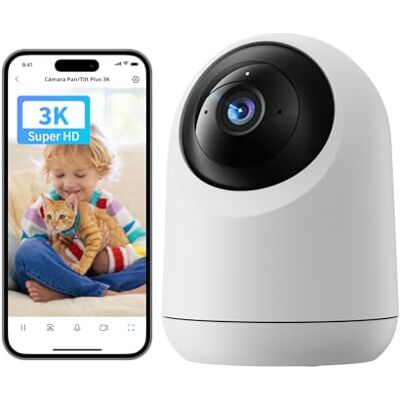 SwitchBot Câmara interior de 3 K/5 MP, Wi-Fi de 2,4 G Visão noturna, áudio bidirecional, rastreamento de 360°, modo de privacidade, Alexa SwitchBot Câmara interior de 3 K/5 MP, Wi-Fi de 2,4 G Visão noturna, áudio bidirecional, rastreamento de 360°, modo de privacidade, Alexa