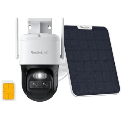 Reolink 8MP Câmara exterior solar 3G/4G LTE com cartão SIM + Auto-Tracking e lente dupla, câmara de exterior sem fios, 4K 360° PTZ, detecção Smart, visão noturna em cores, TrackMix LTE SP Reolink 8MP Câmara exterior solar 3G/4G LTE com cartão SIM + Auto-Tracking e lente dupla, câmara de exterior sem fios, 4K 360° PTZ, detecção Smart, visão noturna em cores, TrackMix LTE SP