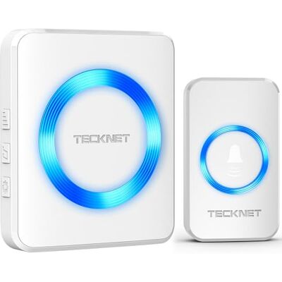 TECKNET Campainha sem fios exterior impermeável, 400 m alcance IP65 impermeável, 60 melodias ajustáveis, 5 níveis de volume (0-110 dB), 3 modos de trabalho, adequado para casa, hotel, emergência, etc TECKNET Campainha sem fios exterior impermeável, 400 m alcance IP65 impermeável, 60 melodias ajustáveis, 5 níveis de volume (0-110 dB), 3 modos de trabalho, adequado para casa, hotel, emergência, etc
