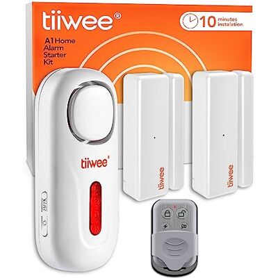 tiiwee A1 Sistema de Alarme para Casa – Sirene 120 dB, 2 Sensores para Portas/Janelas, Controle Remoto – Sem Fio, Fácil de Instalar, Funciona com Pilhas, Expansível para Casa ou Garagem tiiwee A1 Sistema de Alarme para Casa – Sirene 120 dB, 2 Sensores para Portas/Janelas, Controle Remoto – Sem Fio, Fácil de Instalar, Funciona com Pilhas, Expansível para Casa ou Garagem
