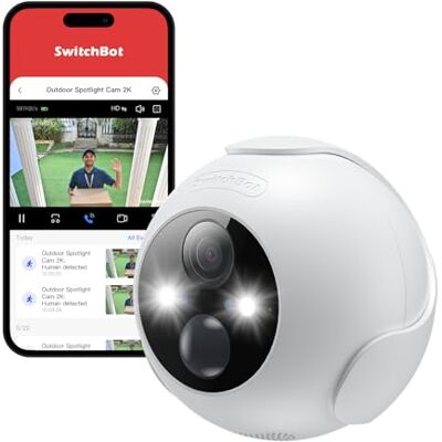 SwitchBot Câmara de segurança sem fios 2K, câmara exterior impermeável com bateria de 10000 mAh, visão noturna de cores, deteção de movimento humano e animal, compatível com Alexa, 256 GB de SwitchBot Câmara de segurança sem fios 2K, câmara exterior impermeável com bateria de 10000 mAh, visão noturna de cores, deteção de movimento humano e animal, compatível com Alexa, 256 GB de