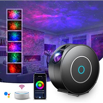 SUPPOU Projetor LED Alexa céu estrelado, Smart Nightlight 3D Galaxy projetor estrelado candeeiro para crianças adultos com regulador RG/controlo de voz/conexão WiFi/compatível com Alexa Google SUPPOU Projetor LED Alexa céu estrelado, Smart Nightlight 3D Galaxy projetor estrelado candeeiro para crianças adultos com regulador RG/controlo de voz/conexão WiFi/compatível com Alexa Google