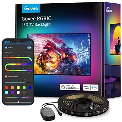 Govee Tira LED TV 3,8 m RGBIC para TV de 55 a 65 polegadas, luzes LED inteligentes, Sync de música, Bluetooth e 2,4 G Wi-Fi controlo, funciona com Alexa, sem cores de captura, adaptador de energia Sync de Música, Bluetooth y 2,4G Wi-Fi Control, Funciona Govee Tira LED TV 3,8 m RGBIC para TV de 55 a 65 polegadas, luzes LED inteligentes, Sync de música, Bluetooth e 2,4 G Wi-Fi controlo, funciona com Alexa, sem cores de captura, adaptador de energia Sync de Música, Bluetooth y 2,4G Wi-Fi Control, Funciona