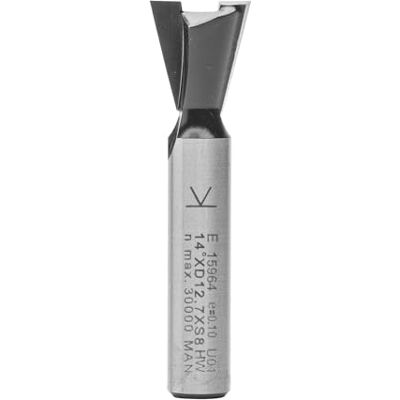 ENT 15964 Fresa para realces, em carboneto, haste (S) 8 mm, diâmetro (D) 12,7 mm, NL 12,7 mm, E 14°, SL 32 mm, sem pré-cortador ENT 15964 Fresa para realces, em carboneto, haste (S) 8 mm, diâmetro (D) 12,7 mm, NL 12,7 mm, E 14°, SL 32 mm, sem pré-cortador