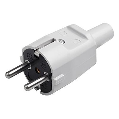 Meister Conector de proteção de contacto, PVC, cinzento, 250 V 16 A, secção transversal máxima do cabo, de 1,5 mm² IP20 para interiores, entrada central/tomada Schuko com de Meister Conector de proteção de contacto, PVC, cinzento, 250 V 16 A, secção transversal máxima do cabo, de 1,5 mm² IP20 para interiores, entrada central/tomada Schuko com de