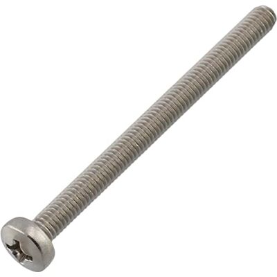 AERZETIX C59777 Conjunto de 10 parafusos de metal com cabeça cilíndrica M4 x 50 mm com ranhura PH2 parafuso de montagem DIN 7985 em aço inoxidável A2 cor prata AERZETIX C59777 Conjunto de 10 parafusos de metal com cabeça cilíndrica M4 x 50 mm com ranhura PH2 parafuso de montagem DIN 7985 em aço inoxidável A2 cor prata