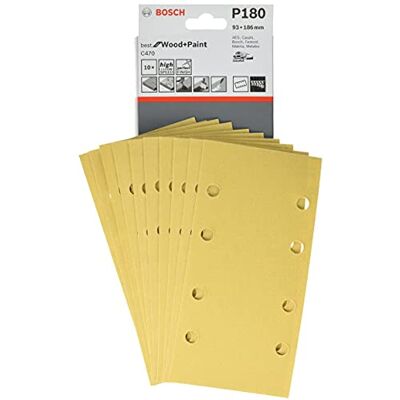 Bosch 2 608 605 257 Conjunto de 10 lâminas de lixar (93 x 186 mm, 180) Bosch 2 608 605 257 Conjunto de 10 lâminas de lixar (93 x 186 mm, 180)