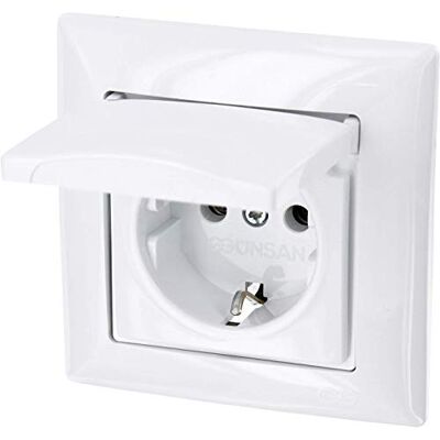 HAVA Tomada de embutimento, tampa, terminal de encaixe, tudo em um, série G1 branco puro HAVA Tomada de embutimento, tampa, terminal de encaixe, tudo em um, série G1 branco puro