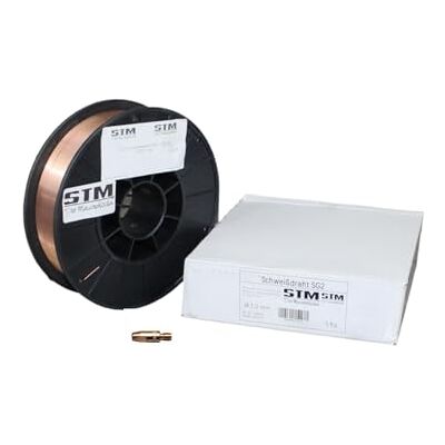 STM Schweißtechnik Fio de soldadura de gás protetor SG2 1,0 mm CO2 G3Si1 MIG/MAG 0,5-15 kg D100 D200 K300 (D200 5,0 kg) STM Schweißtechnik Fio de soldadura de gás protetor SG2 1,0 mm CO2 G3Si1 MIG/MAG 0,5-15 kg D100 D200 K300 (D200 5,0 kg)