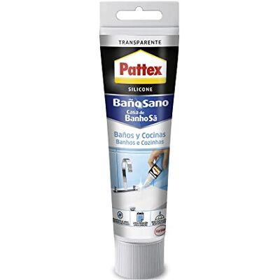 Pattex Silicone Banhos e Cozinhas, Resistente ao Mofo e Água, Transparente, 50 ml Pattex Silicone Banhos e Cozinhas, Resistente ao Mofo e Água, Transparente, 50 ml