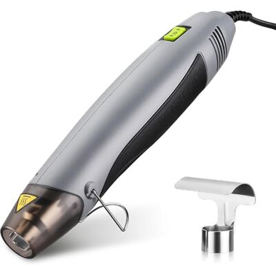 WORKPRO Pistola de ar quente de 400 W, mini pistola de calor portátil de grande fluxo, decapador profissional de temperatura ajustável 300/500 °C, aquecimento rápido, com refletor WORKPRO Pistola de ar quente de 400 W, mini pistola de calor portátil de grande fluxo, decapador profissional de temperatura ajustável 300/500 °C, aquecimento rápido, com refletor