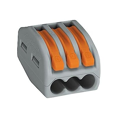 WAGO Pinças de união (3 unidades, com alavanca de controlo, 0,08 a 4 mm²), caixa de 50 peças WAGO Pinças de união (3 unidades, com alavanca de controlo, 0,08 a 4 mm²), caixa de 50 peças