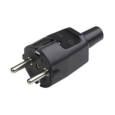 Meister Conector de proteção de contacto, PVC, preto, 250 V 16 A, secção transversal máxima do cabo, de 1,5 mm², IP20 para interiores, entrada central/tomada Schuko com de Meister Conector de proteção de contacto, PVC, preto, 250 V 16 A, secção transversal máxima do cabo, de 1,5 mm², IP20 para interiores, entrada central/tomada Schuko com de