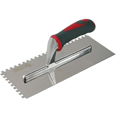 Faithfull Plana dentada cabo macio para pisos e paredes, 280 x 115 mm, 6 mm Plano para azulejos com lâmina de aço inoxidável e cabo ergonómico para aplicar adesivo e argamassa Faithfull Plana dentada cabo macio para pisos e paredes, 280 x 115 mm, 6 mm Plano para azulejos com lâmina de aço inoxidável e cabo ergonómico para aplicar adesivo e argamassa