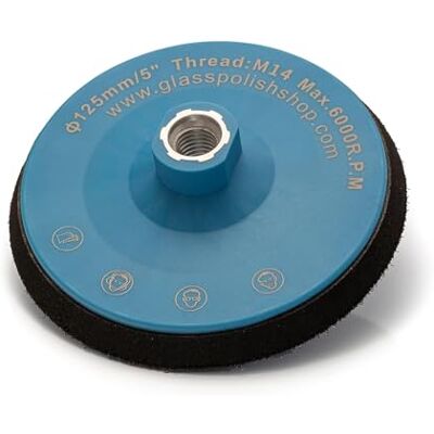 Glass Polish 12622 Disco de suporte profissional para polidor rotativo, tamanho da rosca M14, Ø 125 mm (5 polegadas) Glass Polish 12622 Disco de suporte profissional para polidor rotativo, tamanho da rosca M14, Ø 125 mm (5 polegadas)